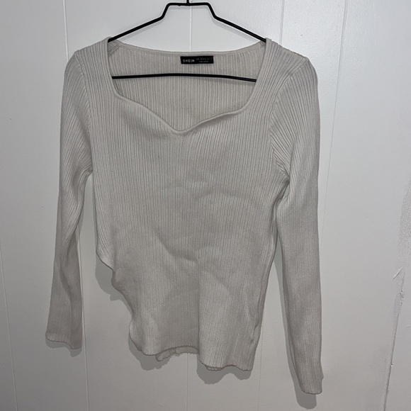White A-Symmetrical Sweater - Picture 3 of 5